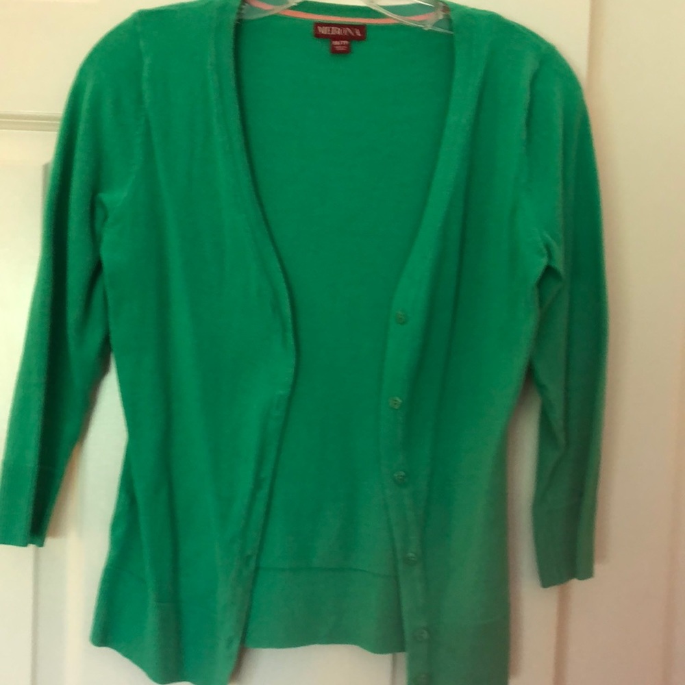 Kelly green 3/4 sleeve cardigan